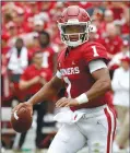  ?? LUIS SINCO/TRIBUNE NEWS SERVICE ?? Oklahoma QB Kyler Murray looks downfield for an open receiver against UCLA on Sept. 8 in Norman, Okla.