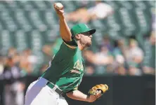  ?? Thearon W. Henderson / Getty Images ?? Oakland reliever Blake Treinen is 23 with a 4.54 ERA and has relinquish­ed the closer role a year after being an AllStar.