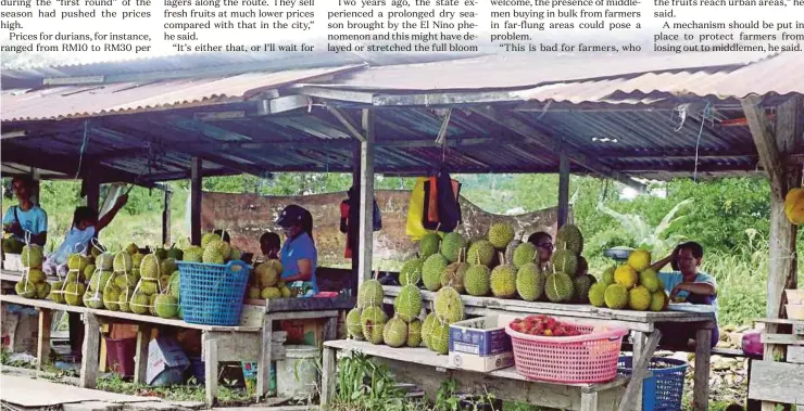  ??  ?? Stalls in the old Papar Road offer seasonal fruits at lower prices compared with those in the city.