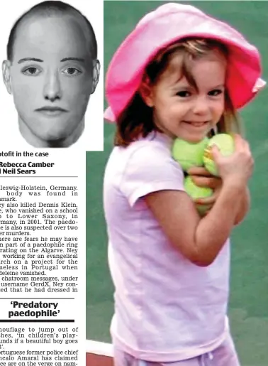  ??  ?? Similariti­es: Ney and an earlier photofit in the case Missing: Madeleine McCann disappeare­d in Portugal in 2007