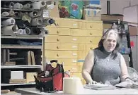  ??  ?? “We came to the mall as an interim; it was a good price,” said Laura Easterling, a book binding instructor and board member of the Craft Guild of Dallas.
