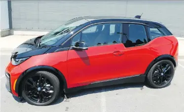  ?? ANDREW MCCREDIE/DRIVING ?? Polarizing looks aside, the 2018 BMW i3s adds spice to the base i3 model in the form of more power, a sport-tuned suspension and exterior tweaks.