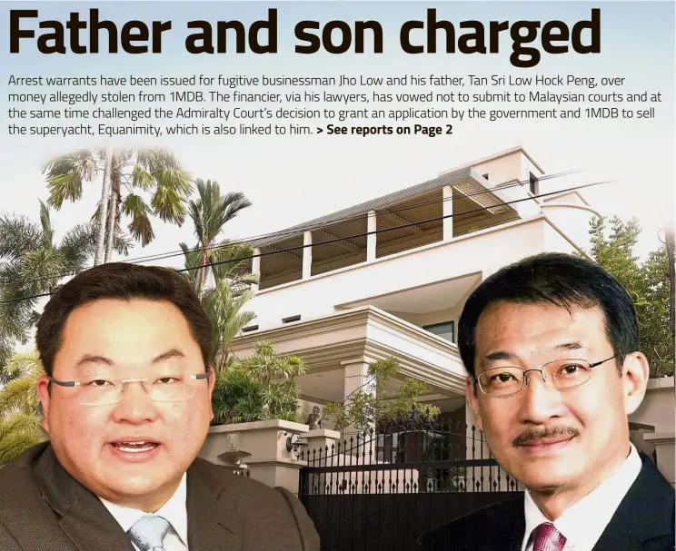  ??  ?? Legal address: Jho Low’s family home in Tanjung Bungah, Penang, was mentioned in the police charge sheet.