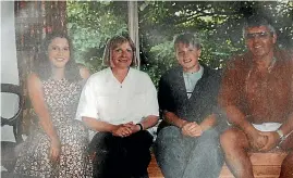  ??  ?? Patrick with sister older Sarah, mum Jenny and dad Roger, when Patrick was about 14.