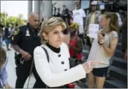  ?? THE ASSOCIATED PRESS ?? Attorney Gloria Allred walks to the podium to speak with members of the media Thursday during jury deliberati­ons in Bill Cosby’s sexual assault trial at the Montgomery County Court House in Norristown.