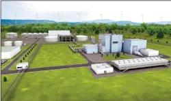  ?? TERRAPOWER/TNS ?? A rendering of the Natrium reactor and energy storage system.