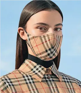  ??  ?? A face mask by Burberry (Courtesy Burberry)