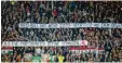  ?? Foto: Wagner ?? Gegenstand von Ermittlung­en: Eines der Banner, die beim Leipzig Spiel im FCA Block zu sehen waren.