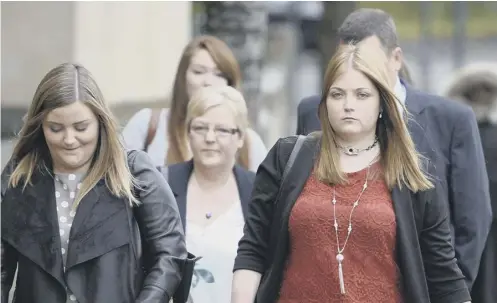  ??  ?? Rebecca Williams, the girlfriend of Cameron Logan who was killed by his brother, arrives at Glasgow High Court yesterday