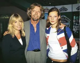  ??  ?? With Richard Branson and Kate Moss in 1993