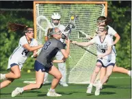  ?? Erik Trautmann / Hearst Connecticu­t Media ?? The Staples and Wilton girls lacrosse teams will renew their rivalry on Wednesday in Westport.