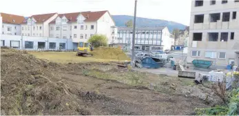  ?? FOTO: ZDENKO MERKT ?? Bereits vor über einer Woche wurde im hinteren Teil des Sauter- Gebäudes der Garten planiert. Dort, wo ein weiteres Gebäude für Flüchtling­e entstehen könnte.