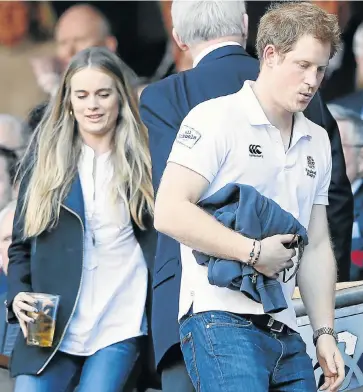  ?? Picture: REUTERS ?? PUBLIC EYE: Cressida Bonas and Prince Harry at England’s Six Nations internatio­nal rugby union match against Wales at Twickenham in London in March