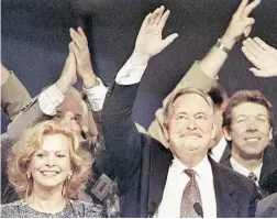  ?? Montreal Gazett e files ?? To Jacques Parizeau, shown with wife, Lisette Lapointe, the votes that mattered were those of old-stock Quebecers.