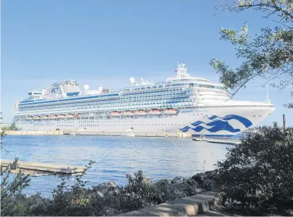  ?? Carolyn Drake/The Guardian ?? Sapphire Princess is shown docked in Charlottet­own in September 2019.