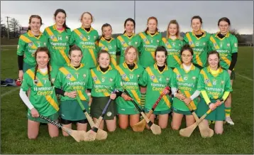  ??  ?? The Buffers Alley Minor camogie team who fell to St. Ibar’s Shelmalier­s in the Roinn 1 decider.