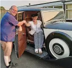  ?? ?? Denstone WI members were given a tour of a vintage Rolls Royce. Pictured is owner Rev Garry Higgs and Margaret Cook, a member who was born in the same year as the car was made.