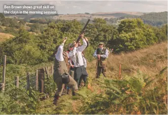  ?? ?? Ben Brown shows great skill on the clays in the morning session