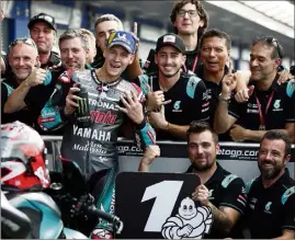  ?? (Photo EPA/MAXPPP) ?? Après Jerez, Barcelone et Assen, c’est sur le circuit de Buriram que Fabio Quartararo a affolé le chrono, hier.