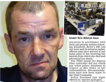  ??  ?? Jailed for life: Charles Gordon strangled his sister Under fire: Bilston Glen