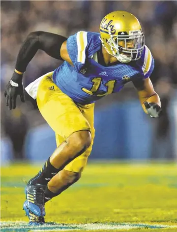  ?? GARY A. VASQUEZ, USA TODAY SPORTS UCLA linebacker Anthony Barr, who will close his college career Dec. 31 against Virginia Tech in the Sun Bowl, has 10 sacks and 20 tackles for loss this season. ??