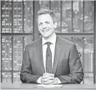  ??  ?? Seth Meyers says on “Late Night,” argumentat­ive guests are the best. NBC