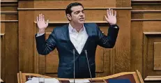  ?? FOTO: DPA ?? Der griechisch­e Ministerpr­äsident Alexis Tsipras brachte im Mai sein Sparprogra­mm durch das Parlament. Doch bei der Umsetzung hapert es.