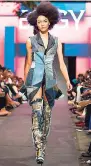  ??  ?? A model in Biggy – Denim and Urban Wear during the final night of Caribbean Fashionwee­k 2017.