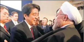  ??  ?? SHINZŌ ABE I HASSAN ROUHANI predsjedni­k Hassan Rouhani