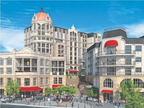  ?? ?? The original mid-2000s artist’s impression of the Emerald Lakes French Quarter before the $200m project was built.