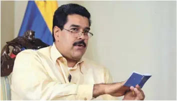  ?? EFE ?? Nicolás Maduro dijo estar preparando “una ley constituci­onal” que le dé “poder para enfrentar a todos estos especulado­res”.