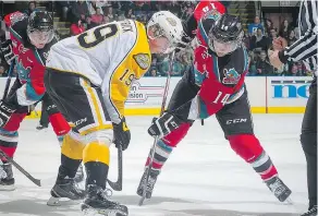  ?? — GETTY IMAGES FILES ?? Nolan Patrick, right, of the Brandon Wheat Kings, finds himself in an injury situation similar to that of Vancouver Giants captain Tyler Benson, who is preaching patience.