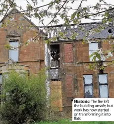  ??  ?? Historic The fire left the building unsafe, but work has now started on transformi­ng it into flats