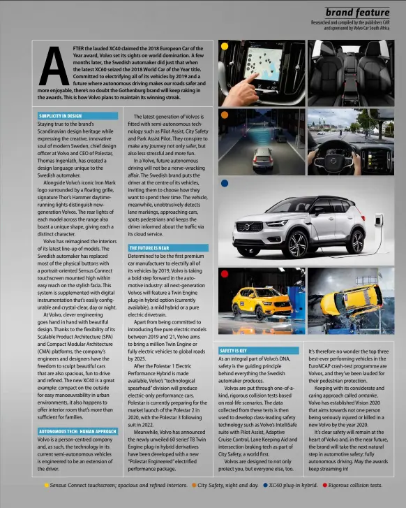  ??  ?? Researched and compiled by the publishers CAR and sponsored by Volvo Car South Africa