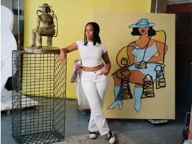  ?? ?? One of the most sought-after artists in America … Tschabalal­a Self in her studio. Photograph: Courtesy of Avant Arte (c) Christian DeFonte