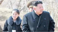  ?? AP/KCNA ?? North Korean leader Kim Jong-un and his sister, Kim Yo-jong, who will travel to South Korea today as part of Pyongyang’s Olympic delegation.