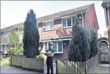  ??  ?? Finsbury Park suspect Osborne, after the attack, left, lived in Glyn Rhosyn, Cardiff, above, where police searched a home yesterday, as below Mrs May and Commission­er Dick visited the mosque