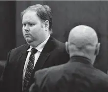  ?? Yi-Chin Lee / Staff photograph­er ?? Ronald Haskell leaves the court during a break in the punishment phase of his capital murder trial. Haskell was found guilty of killing six members of his ex-wife's family.