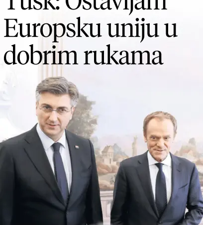  ??  ?? PORUKA PREMIJERU Brexit se može dogoditi u vašem mandatu, a tu su i pitanja proširenja i zapadnog Balkana, rekao je Donald Tusk premijeru Plenkoviću