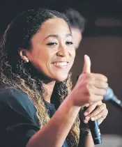  ??  ?? File photo shows Naomi Osaka, the US Open women’s singles tennis tournament champion, attends a press conference in Yokohama. — AFP photo