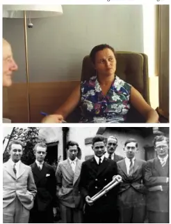  ??  ?? TOP: Benson Herbert with Nina Kulagina. ABOVE: BIS meeting in Chingford, July 1938: in honour of visiting US rocketeer Bob Truax (holding rocket part). In attendance were Eric Burgess and Harry Turner (2nd and 3rd from left) and Arthur C Clarke (on far right) with Maurice Hanson (to his right).