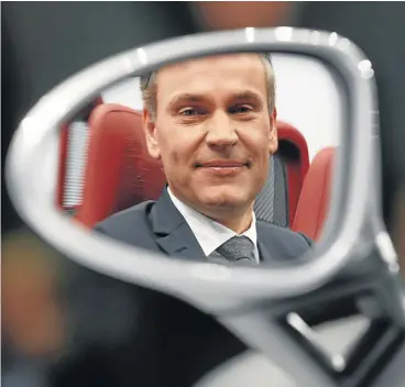  ?? /Reuters ?? Power switch: Porsche CE Oliver Blume says the brand will decide at the end of the decade whether to phase out diesel engines. Tainted by Volkswagen’s emissions testing scandal, the sports car company is aiming to offer hybrids and battery-powered...