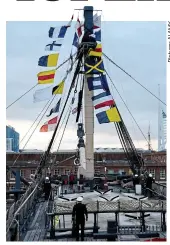  ?? ?? A nation expects: Nelson’s message to his fleet flies from HMS Victory