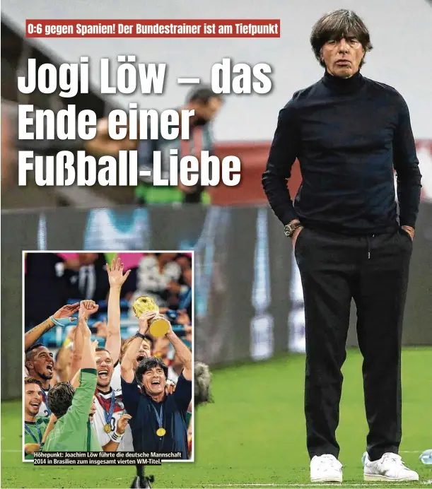  ??  ?? Höhepunkt: Joachim Löw führte die deutsche Mannschaft 2014 in Brasilien zum insgesamt vierten WM-Titel.