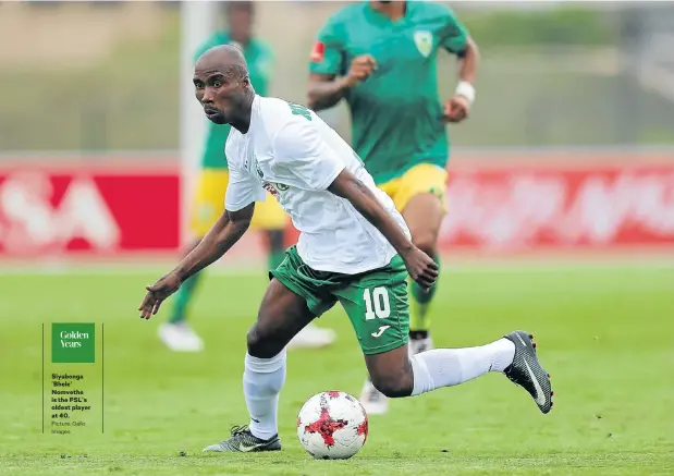  ?? Picture: Gallo Images ?? Siyabonga ’Bhele’ Nomvethe is the PSL’s oldest player at 40.