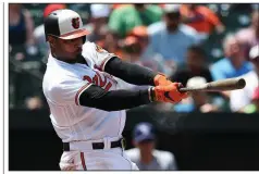  ?? AP/GAIL BURTON ?? Baltimore Orioles’ Adam Jones used his contractua­l right to block a trade and chose to remain with the team.