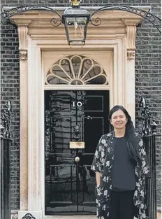  ??  ?? Vice-principal of The Academy of Shotton Hall Miss Hook at Downing Street,