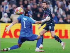  ?? AFP ?? Manchester City’s Bernardo Silva scores against Copenhagen. The midfielder has been the subject of repeated bids