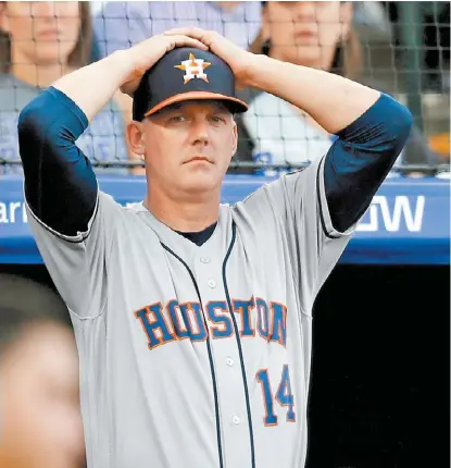  ?? AP ?? A.J. Hinch, el principal implicado en el robo de señales de los Astros.