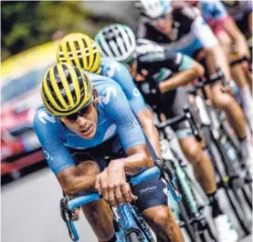  ?? AFP ?? Andrey Amador fue protagonis­ta en la etapa 19 del Tour de Francia. Fue el más combativo del Movistar Team.